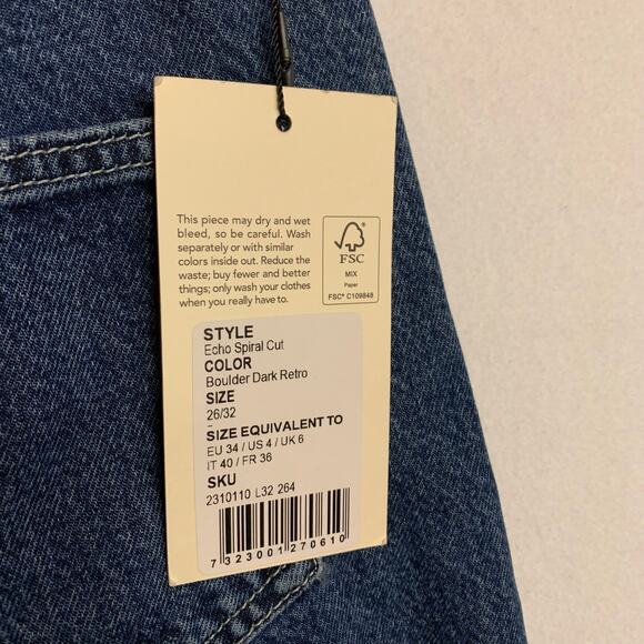 NWT Dr Denim Revolve Echo Spiral Cut Boulder Dark Wash Retro High Rise Wide Leg - Picture 5 of 8